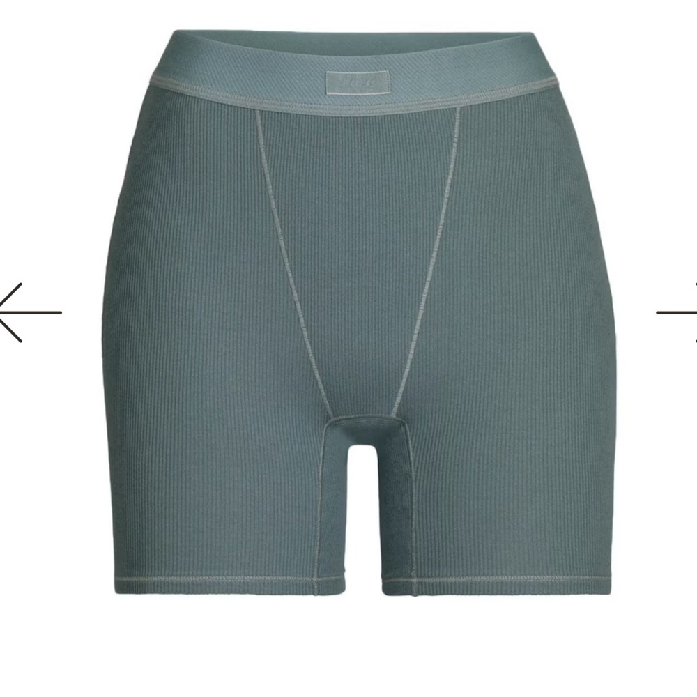 Skims Ribbed Boxer Shorts — Kyanite